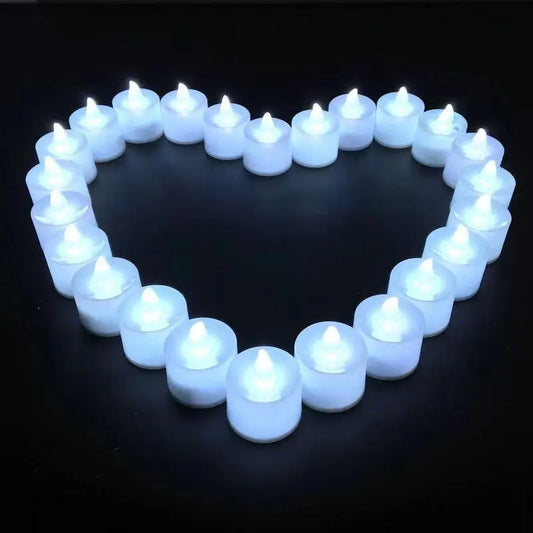 Flameless LED Tealight Candles Soft ambient light, safely designed for modern interiors.
