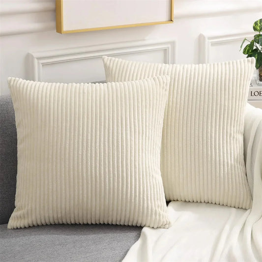 Corduroy Cushion Cover - Soft texture. Timeless stripes.